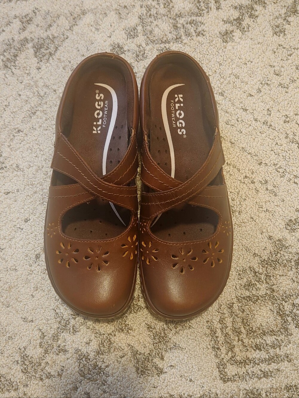 Klogs Brown Leather Mary Jane Slip-On Shoes - Picture 5 of 11